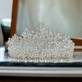 Turmusaya Bridal pearls wedding crown quality pearls crown