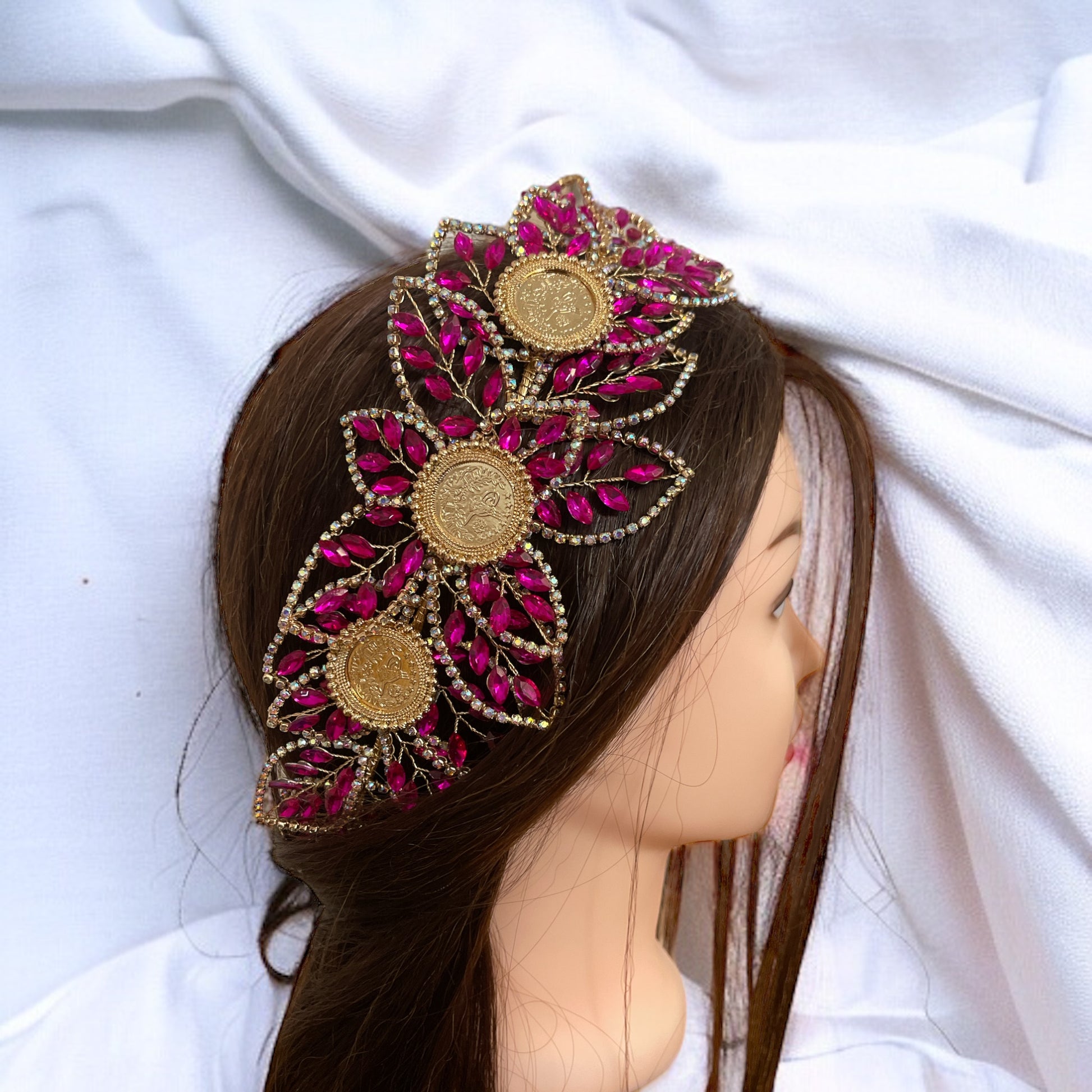 Beit Lahia pink fushia gold headbands perfect vibrant pink accessories