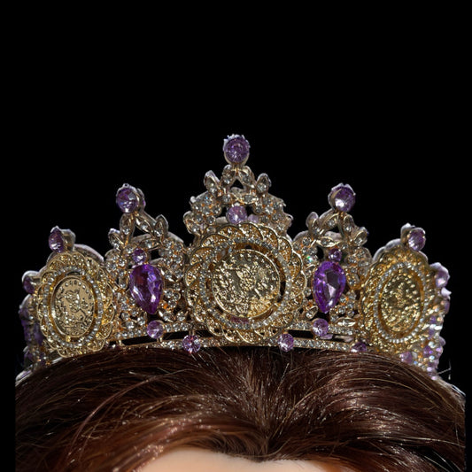 Akka Purple Gold Henna Crown beauty golden Henna Crown Jewelry 