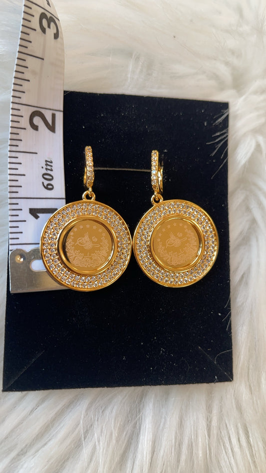 Beit Hanoun 24k pleated Earrings