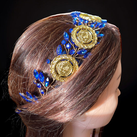 Bani Suheila Coins lira blue stone headband Fashion