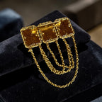 Mar Elias ounces 21K Pleated Gold Brooch/Pin