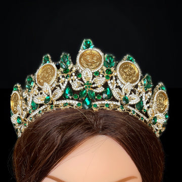 Beitunia Green and Gold liras tiara/crown