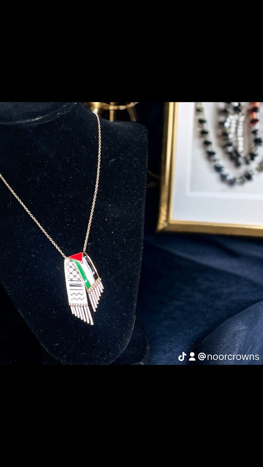 Kufya and Palestine flag necklace