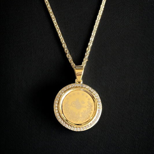 Rawan mini coin necklace pleated gold