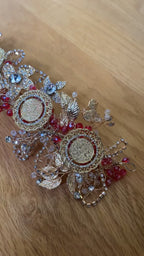 Yafa Gold and Red Beads headband