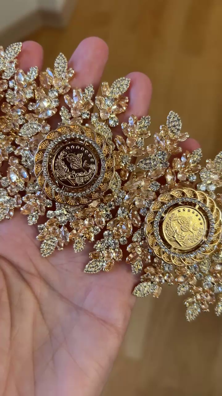Khirbat Jiddin five coins honey and gold headpiece