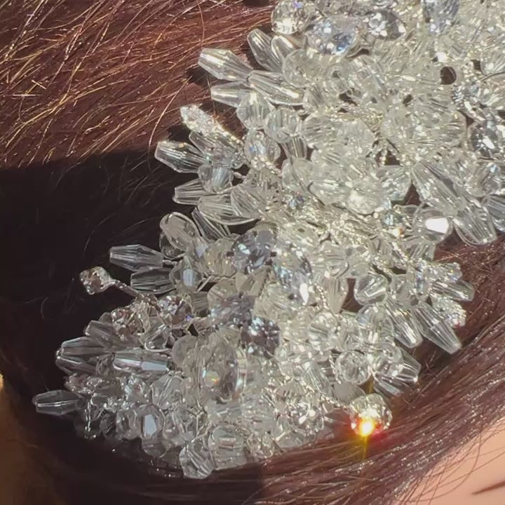 Hiribya Zircon Stone And Crystal Beaded Headpiece