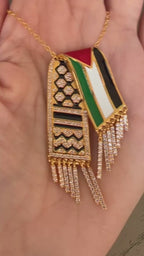 Kufya and Palestine flag necklace