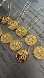 Ten coins poppy pins