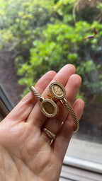 Akkur pleated Gold Bracelet