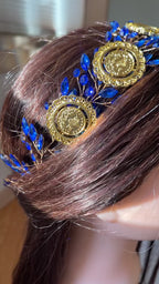 Bani Suheila Coins lira blue stone headband