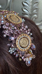 Ammuriya II pink/purple five coins headpiece