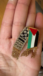 Kufya And Palestinian II Flag Brooch