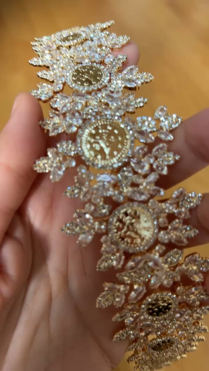 Bayt 'Itab luxury crystal coins headpiece