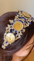 Masafer Yatta luxury five coin Gold-Blue Headpiece/Crown
