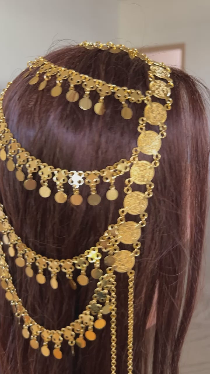 Biddya Gold Headpiece maang