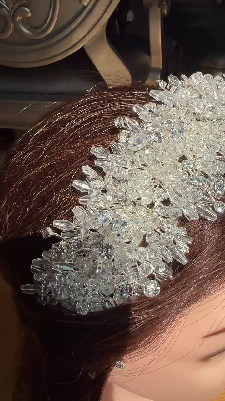 Hiribya Zircon Stone And Crystal Beaded Headpiece