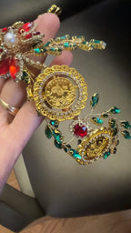 Kh. Bayt Ta'mir Red and Green five coins headband