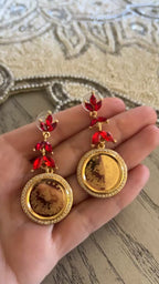 Nablus Red and Gold earrings
