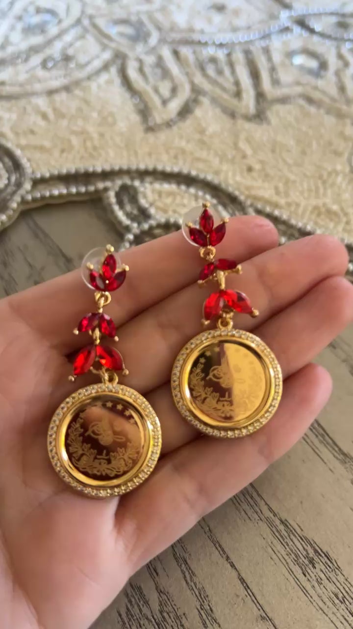 Nablus Red and Gold earrings
