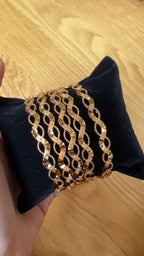 Al Nablus 21k pleated gold 5 bangles bracelet