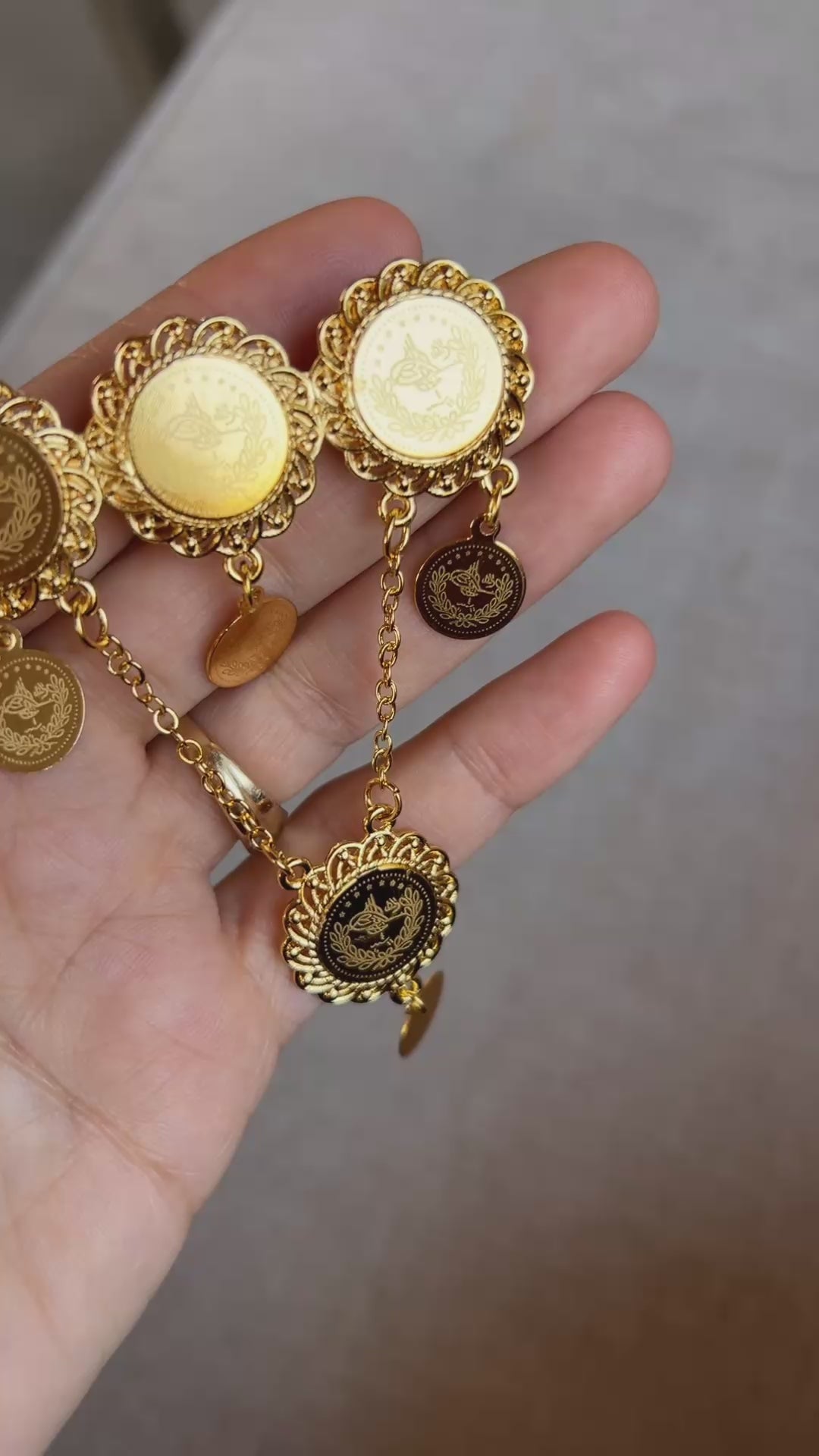 Bourj El-Shemali Traditional Pin/ Brooch 21k Pleated