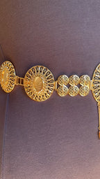 Jericho Pleated Gold Belt