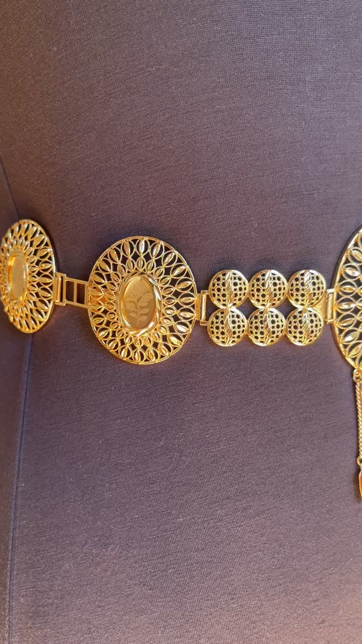 Jericho Pleated Gold Belt