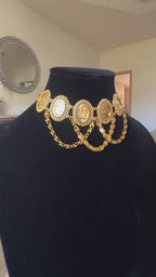 Ounces 21K Pleated Gold Choker
