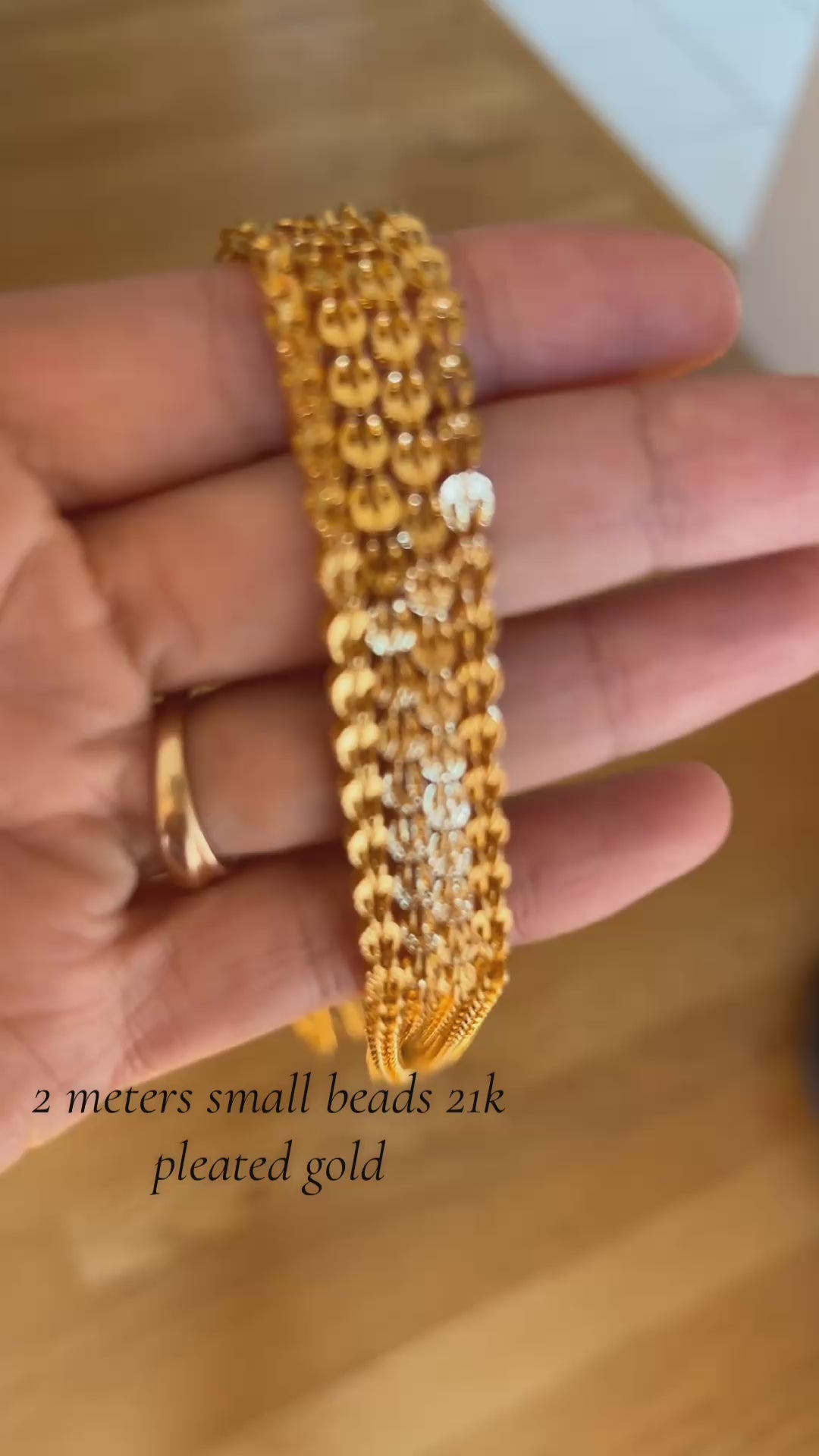 Jalamah 2meters zarad 21K Pleated Gold