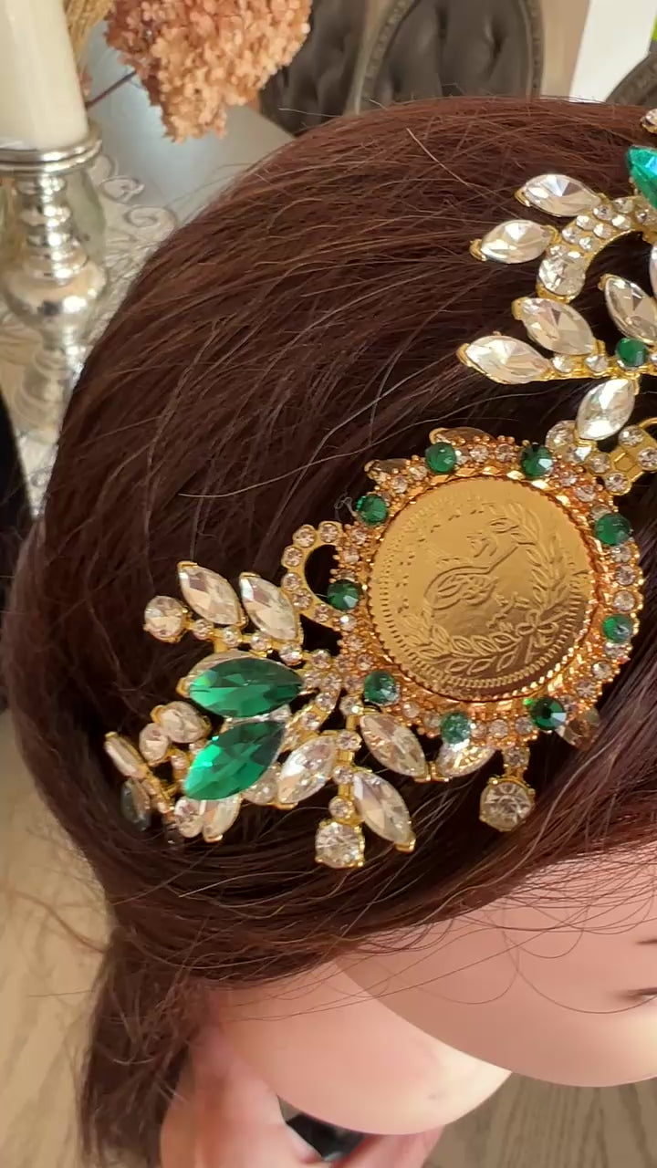 Bayt Hanina II Green and Gold headpiece