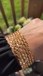 Bayt Naqquba 6pcs Bangles Pleated Gold