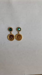 Bayt Rema II Green and Gold Earrings