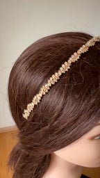 Al-Nahr Honey and Gold Zircon Stone Hair Accessories Gold Plated