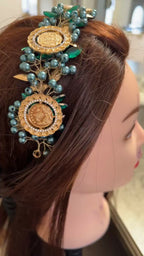 Suhayta turquoise and Green five coins headpiece
