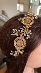 Tayyiba five coins Pearls headpiece