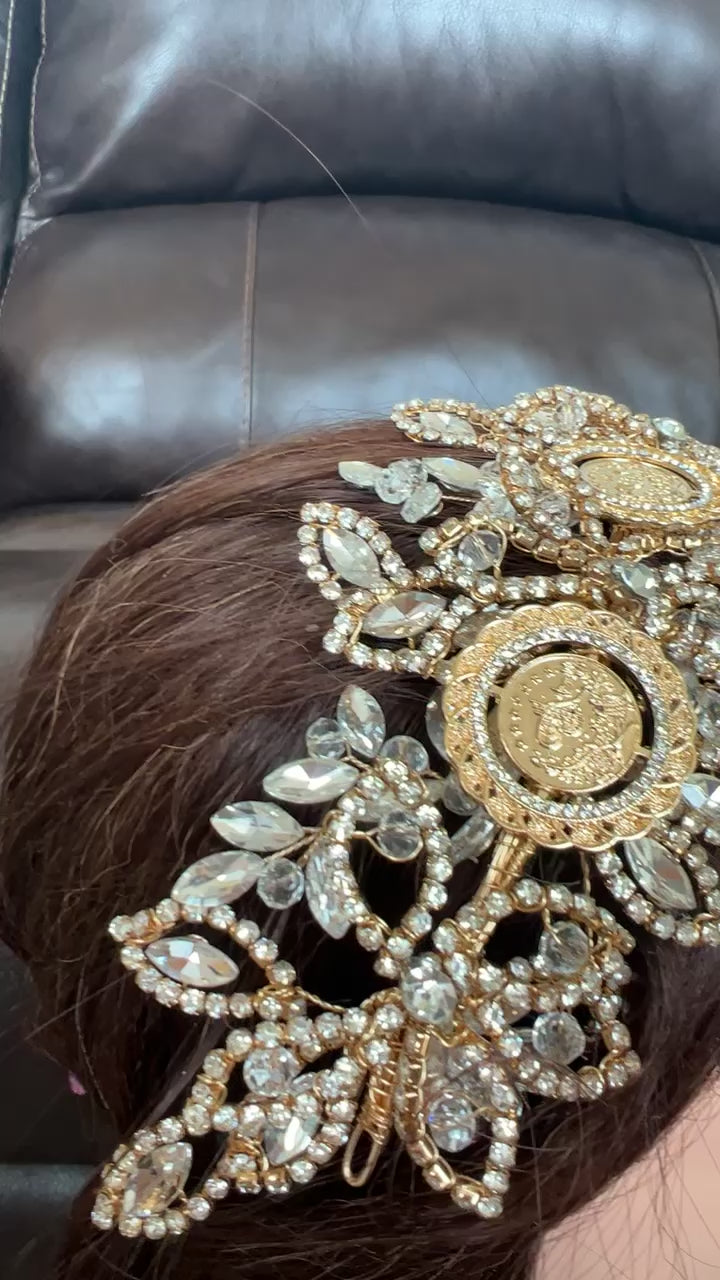 Caesarea four coins Gold and crystal headpiece