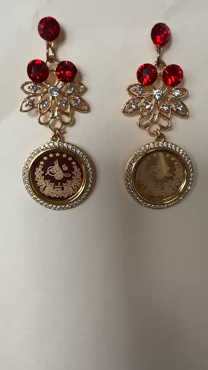 Rumoon II Red and Gold earrings