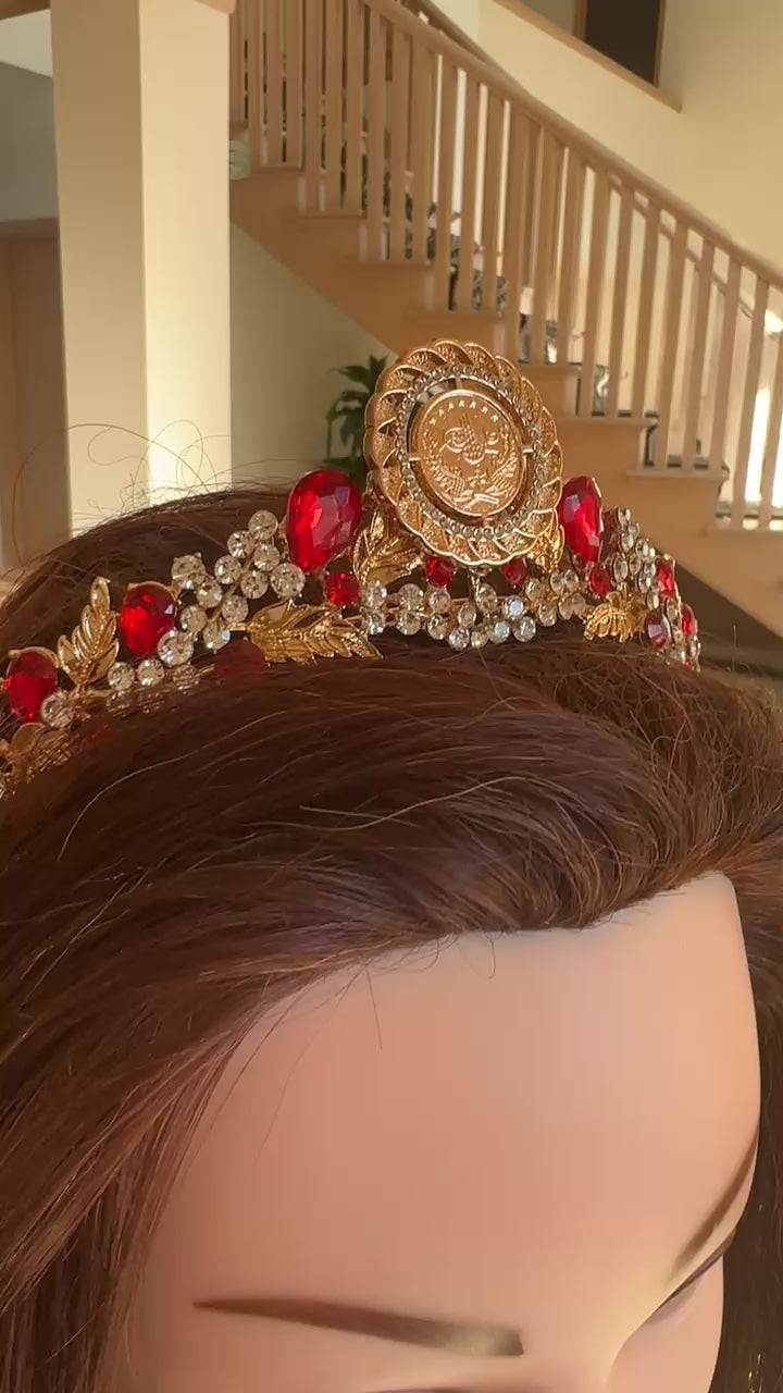Dayr Tarif Gold and red tiara