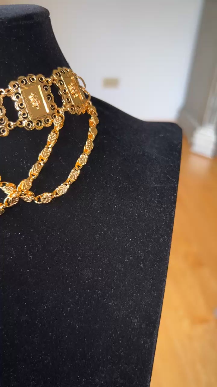 Jenin ounces choker 21K Pleated