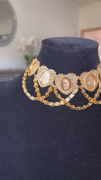 Heart II 21K Pleated Choker