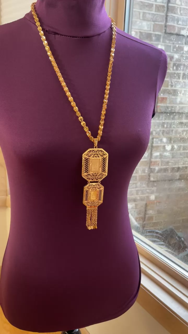 Bir zit necklace Pleated Gold
