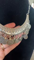 Palestinian Traditional Silver Coin Necklace