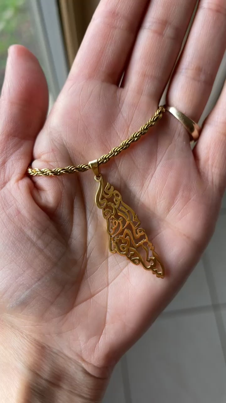 Palestine Map Necklace