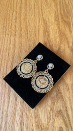 Ein Gedi pearl coin earrings
