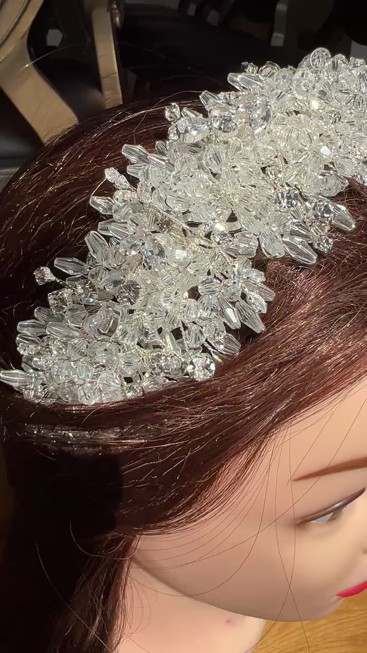 Hiribya Zircon Stone And Crystal Beaded Headpiece