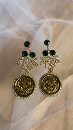 Kafr Malik Green Gold lira earrings