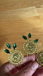 Haneen three piece green bobby pins