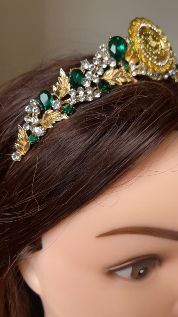 Dayr Tarif Gold and Green tiara
